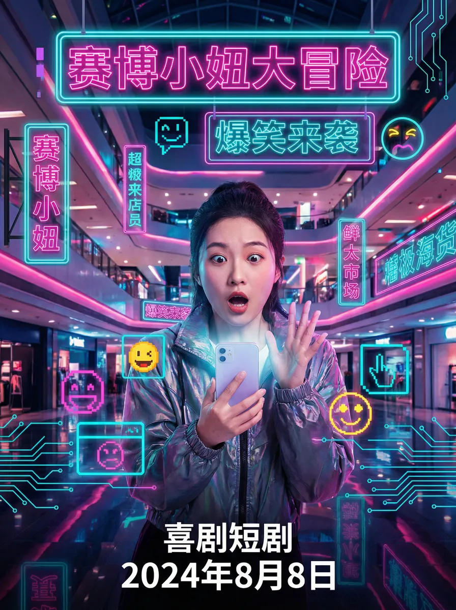 轩辕修神录 搞笑喜剧短剧 - 赛博小妞大冒险海报